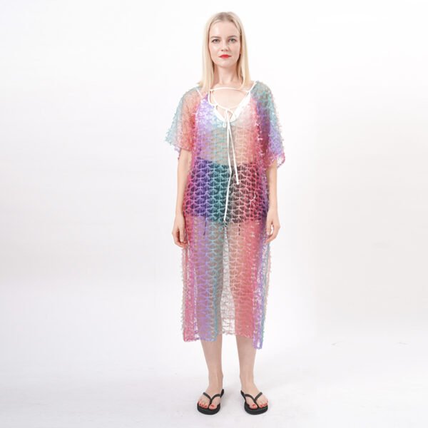 Ethereal Gradient Rainbow Tulle Beach Dress