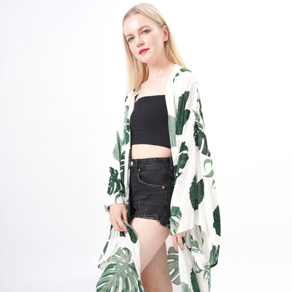 Floral Print Boho Kimono Cover Up - Image 5