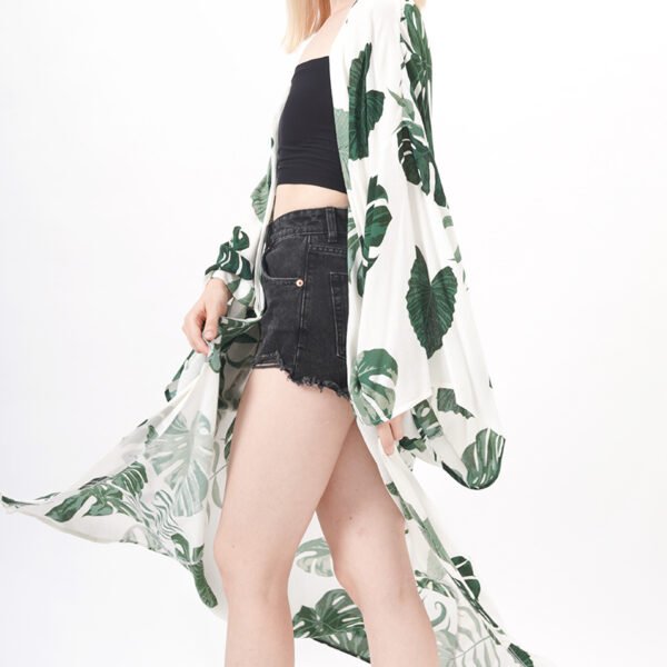 Floral Print Boho Kimono Cover Up - Image 3