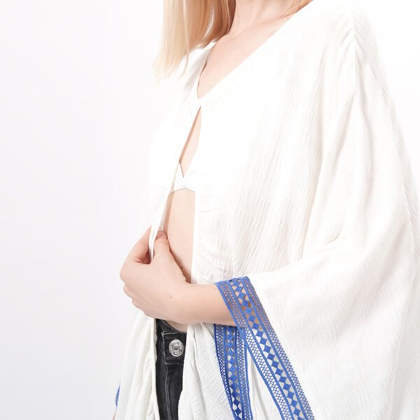 Kimono Sleeves Tie Front Blouse - Image 3