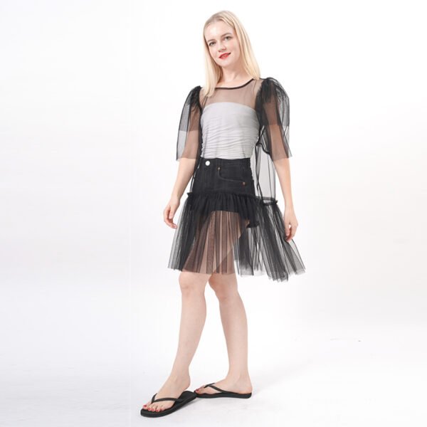 See Through Ruffles Tulle Dress - Image 6