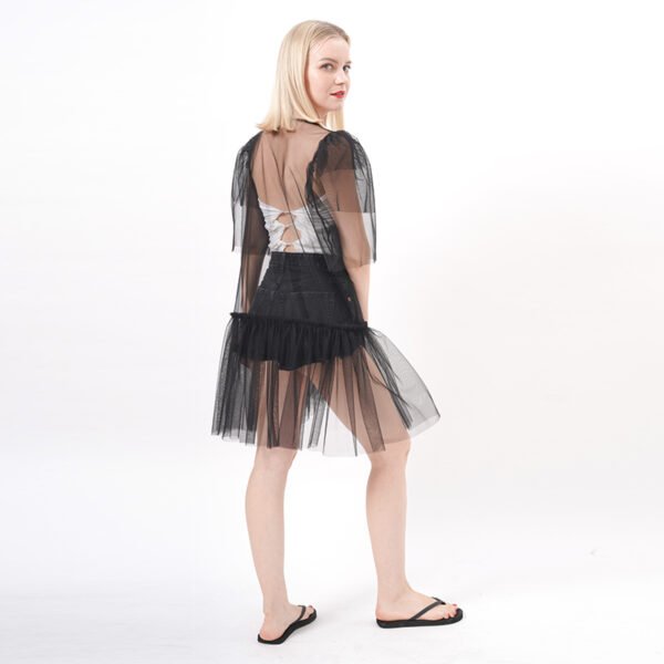 See Through Ruffles Tulle Dress - Image 4