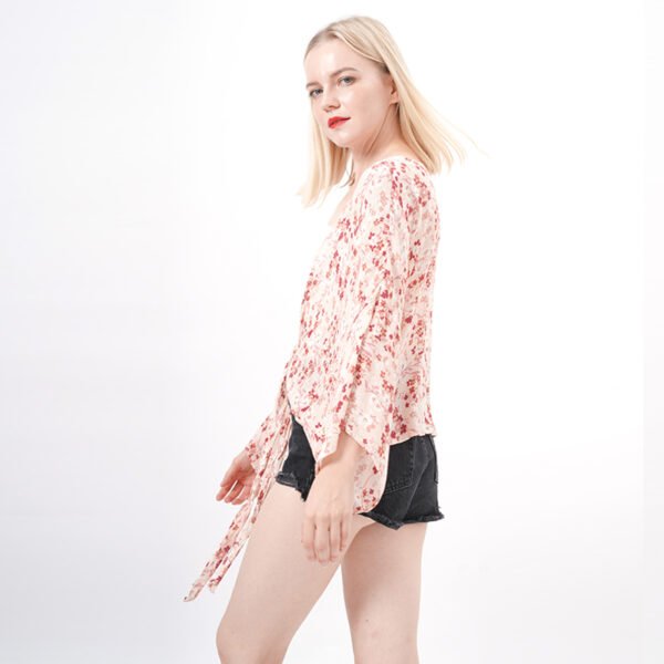 Long Sleeves Summer Floral Blouse Top - Image 6