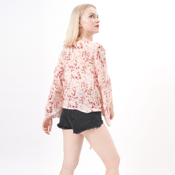 Long Sleeves Summer Floral Blouse Top - Image 5