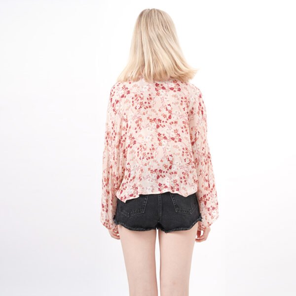 Long Sleeves Summer Floral Blouse Top - Image 4