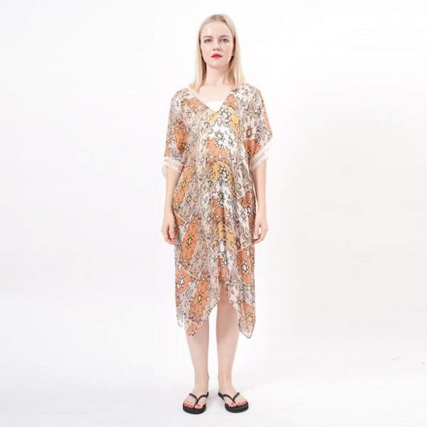 Casual Floral Beach Cover Up Dress - Image 2