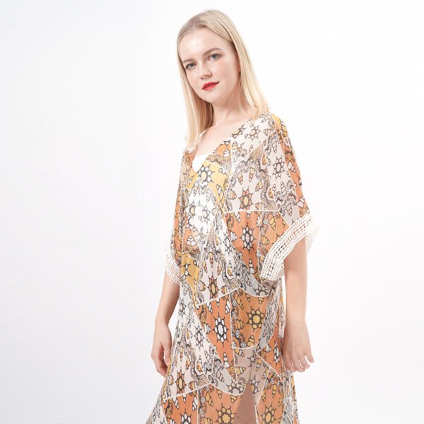 Casual Floral Beach Cover Up Dress - Image 5