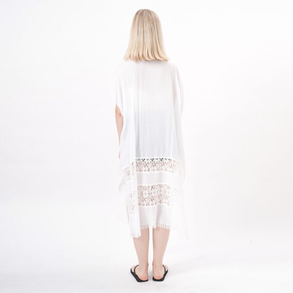 Open Front Crochet Sheer Lace Kimono Coverups - Image 4