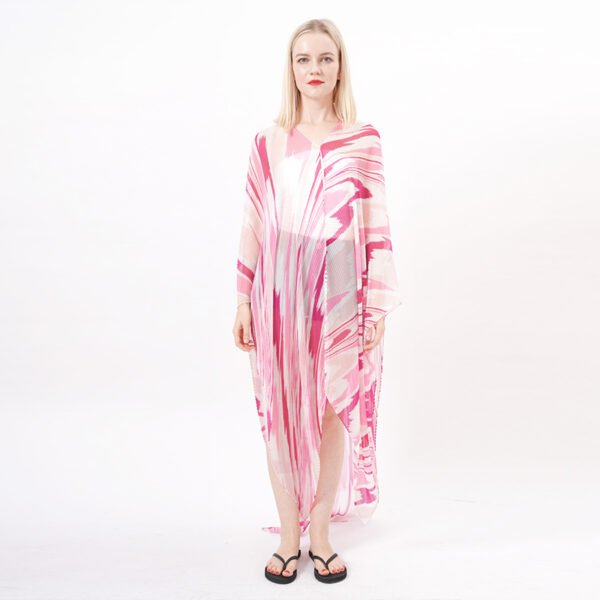 Sheer Long Kimono Cover Up Dress - Image 2