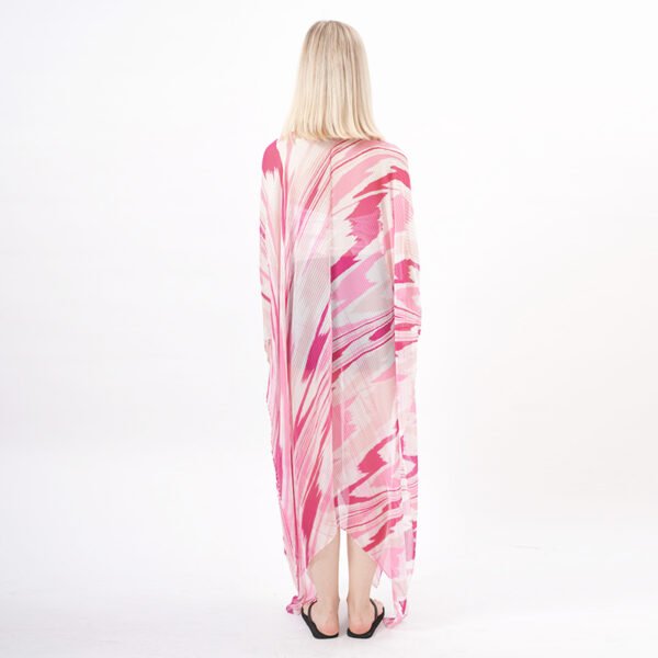 Sheer Long Kimono Cover Up Dress - Image 4