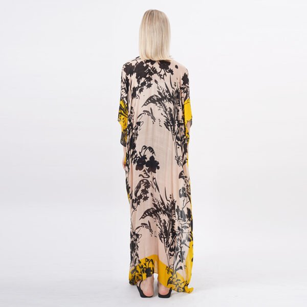 Floral Printed Long Kimono Cardigan - Image 3