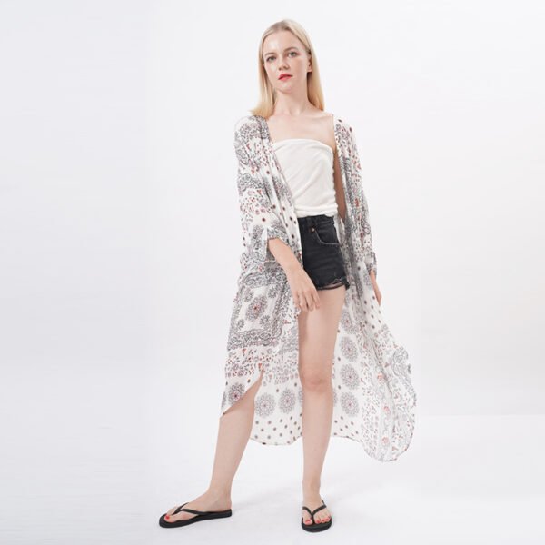 Open Front Floral Kimonos Beach Cover ups - Image 4