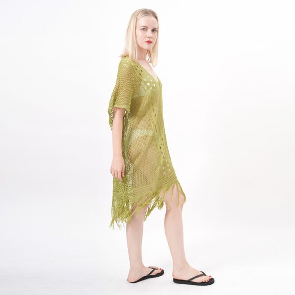 Hollowed Tassels Crochet Beach Cover Up Dress