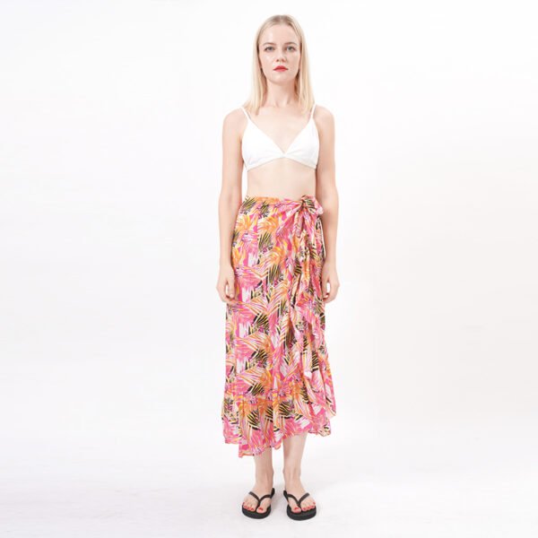 Floral Printed Long Sarong Cover Up Wrap Skirts - Image 7