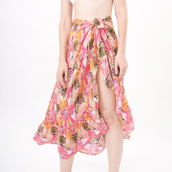 Floral Printed Long Sarong Cover Up Wrap Skirts - Image 2