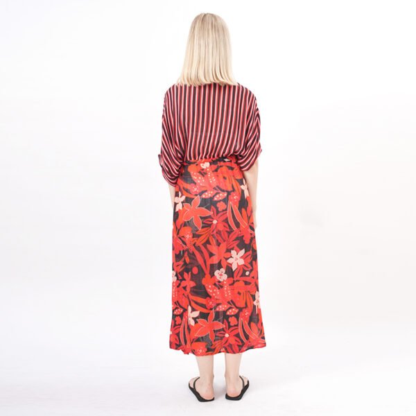 Stripes Floral Printed Long Beach Dress - Image 3