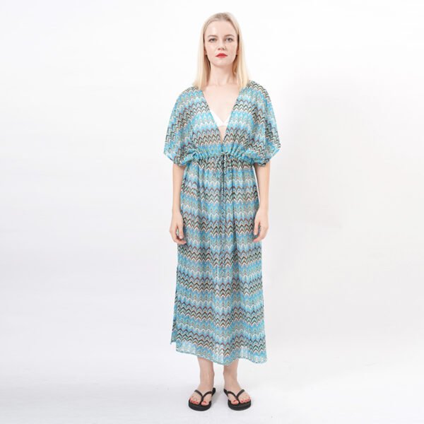 A-line Printed Bikini Wrap Cover Up Beach Maxi Dress