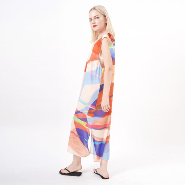 V Neck Wrap Casual Beach Maxi Dress