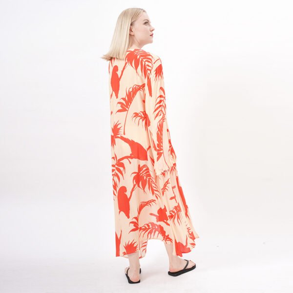 Long Sleeves Open Front Floral Kimono - Image 2