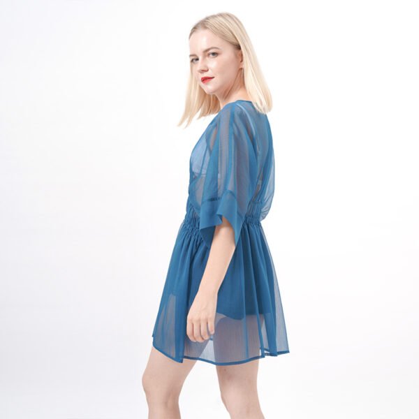 Empire Waist See Through Mini Beach Dress - Image 5