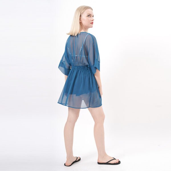 Empire Waist See Through Mini Beach Dress - Image 4