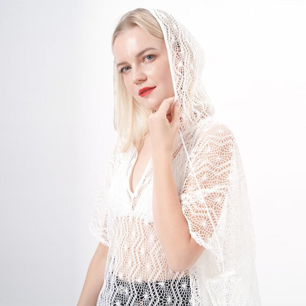 Hooded Crochet Lace Beach Bikini Coverups