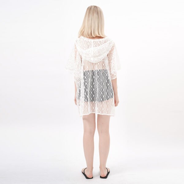 Hooded Crochet Lace Beach Bikini Coverups - Image 3