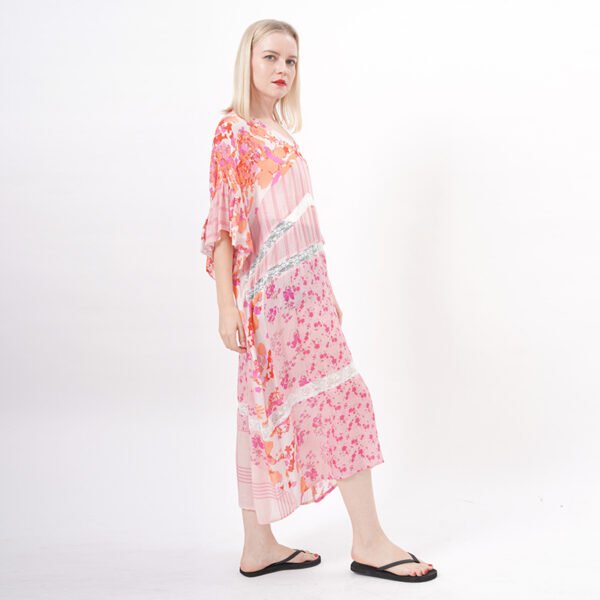 Sheer Long Floral Kimono Maxi Dress - Image 6