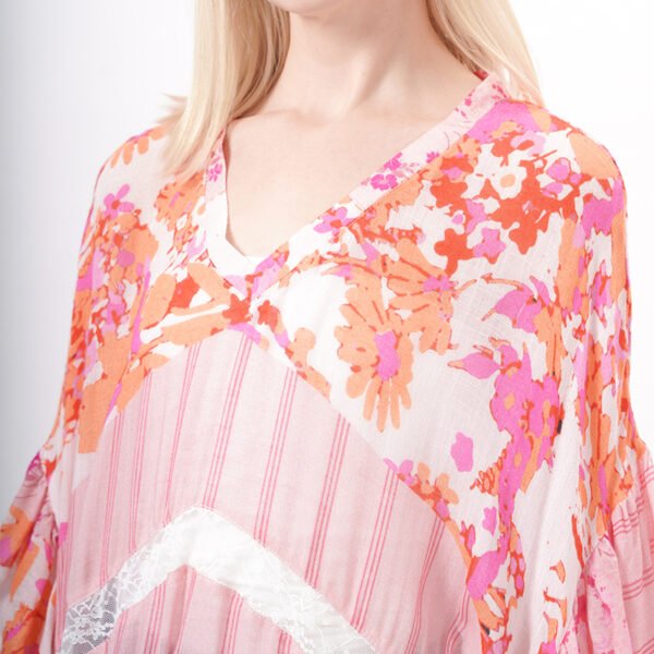 Sheer Long Floral Kimono Maxi Dress - Image 2