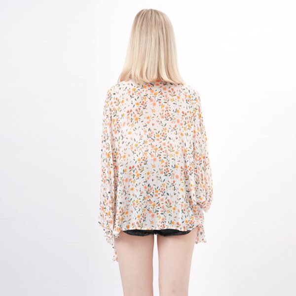 Ruffles Floral Printing Kimono Top - Image 3