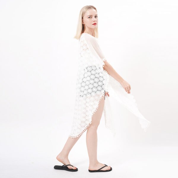 Open Front Crochet Sheer Lace Kimono Coverups - Image 6