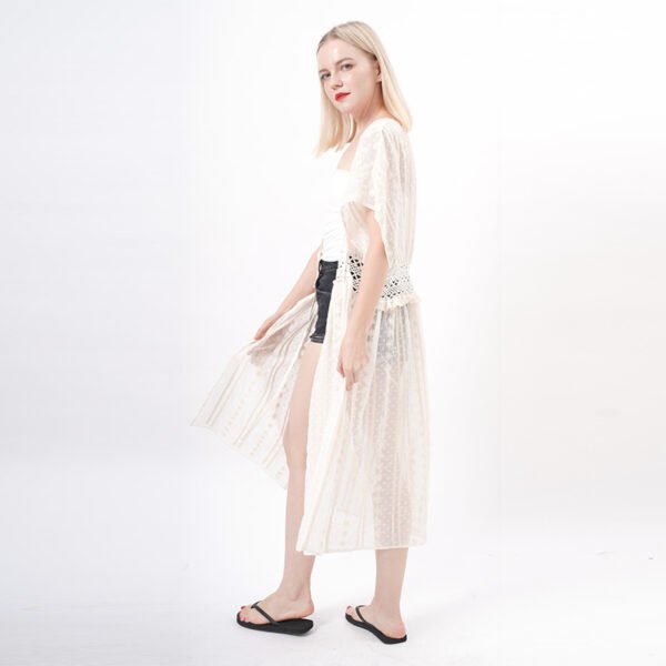 Open Front Crochet Lace Sheer Kimono