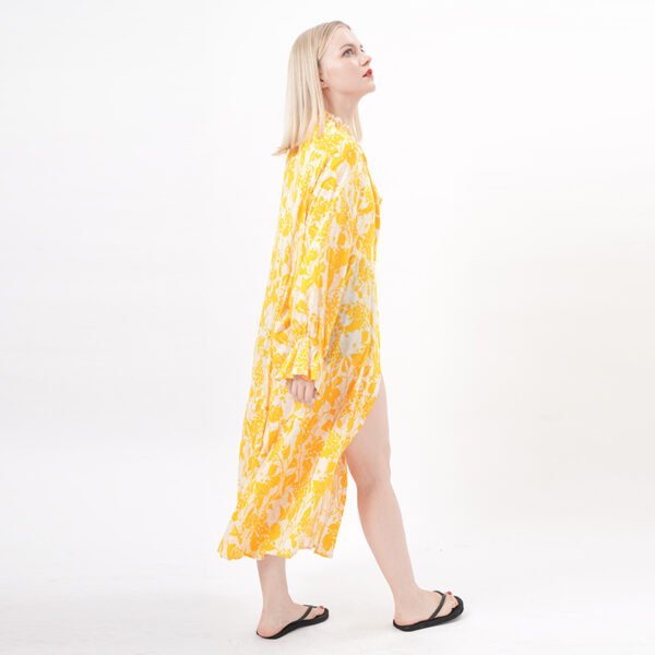 Long Sleeves Button Down Maxi Kimono - Image 4
