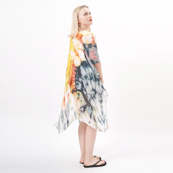 Split Hem Tie Dye Duster Kimono - Image 5