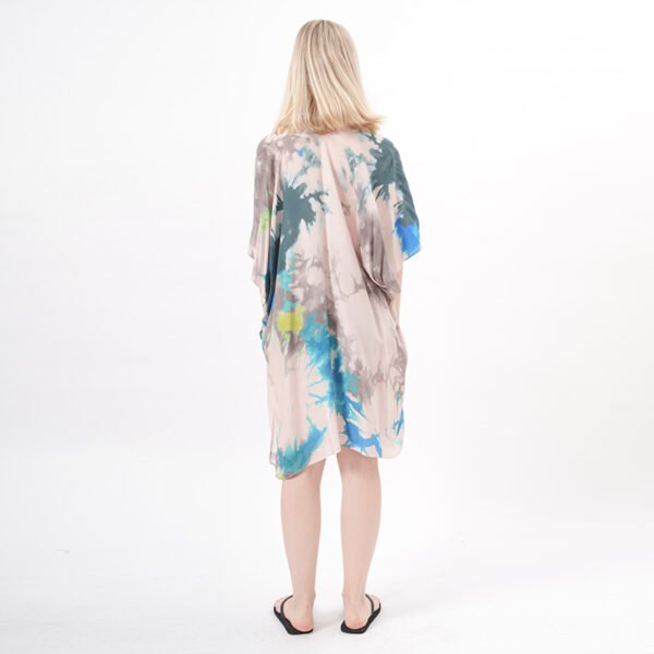 Hi-low Tie Dye Print Kimono Cover Ups - Image 3