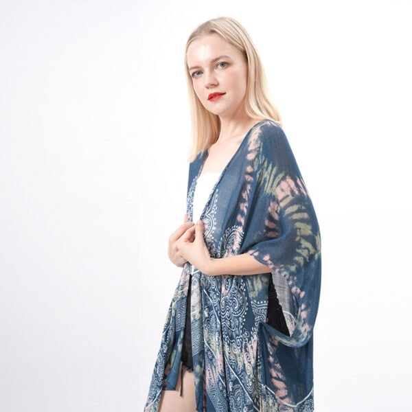 Tie Dye Print Kimono Cover Ups - Image 4