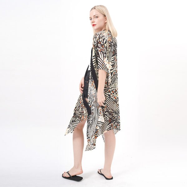 Open Front Leopard Print Kimono Cardigans - Image 5