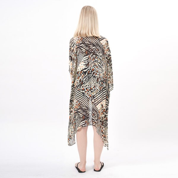 Open Front Leopard Print Kimono Cardigans - Image 3