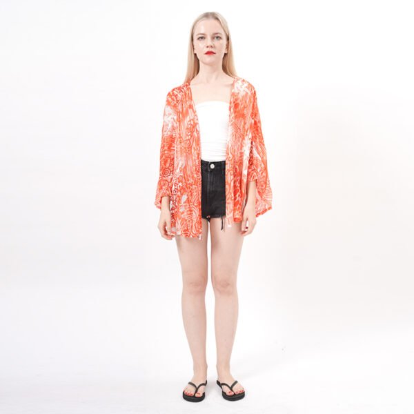 Long Sleeves Floral Cardigan Kimono Tops - Image 7