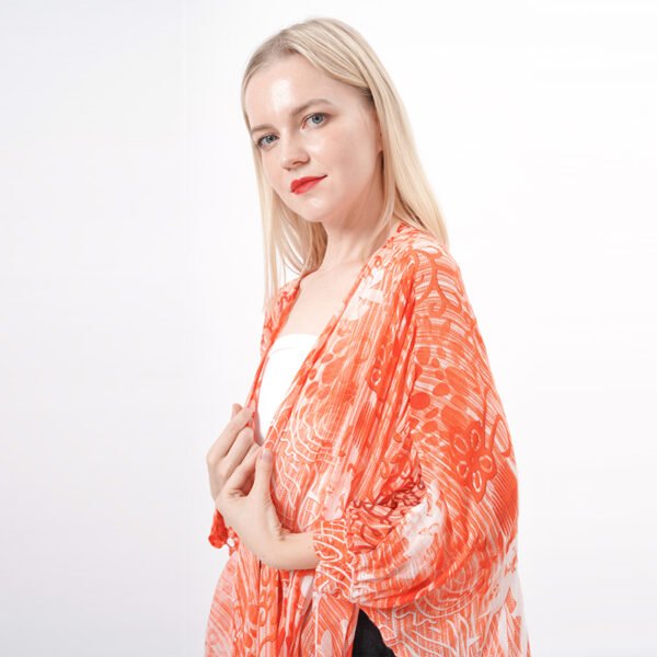 Long Sleeves Floral Cardigan Kimono Tops - Image 4