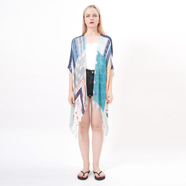 Midi Length Geo Print Kimono - Image 7
