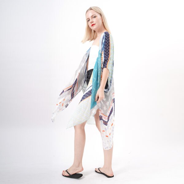 Midi Length Geo Print Kimono - Image 5