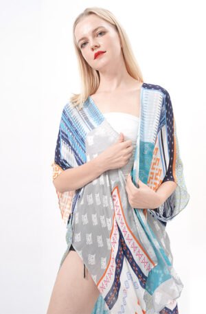 Midi Length Geo Print Kimono