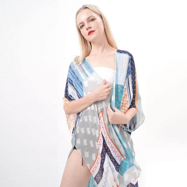 Midi Length Geo Print Kimono
