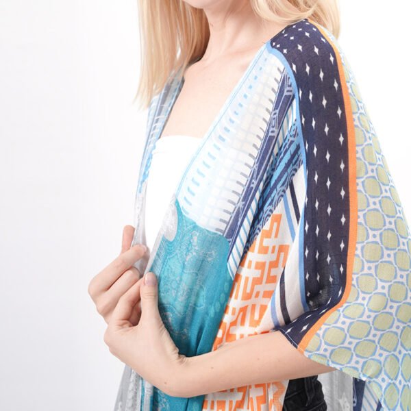 Midi Length Geo Print Kimono - Image 2