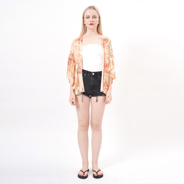 Ruffles Sleeves Kimono Blouse Top - Image 7