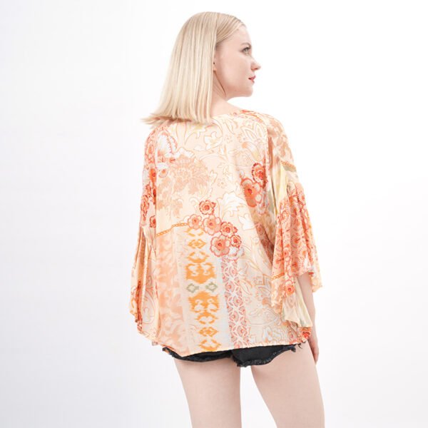 Ruffles Sleeves Kimono Blouse Top - Image 5