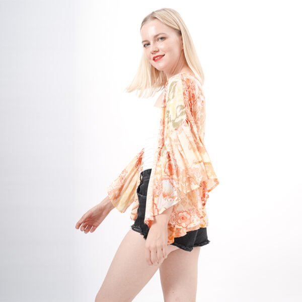 Ruffles Sleeves Kimono Blouse Top