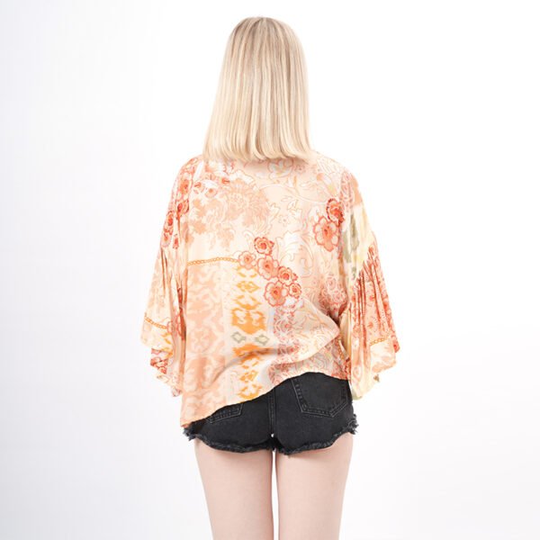 Ruffles Sleeves Kimono Blouse Top - Image 3