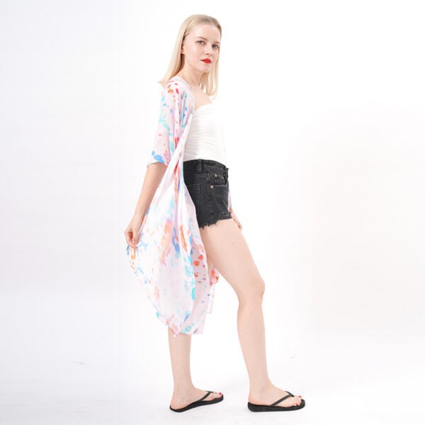 Open Front Sheer Kimono Cardigan - Image 6